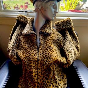 Soft fluffy Leopard fur jacket
